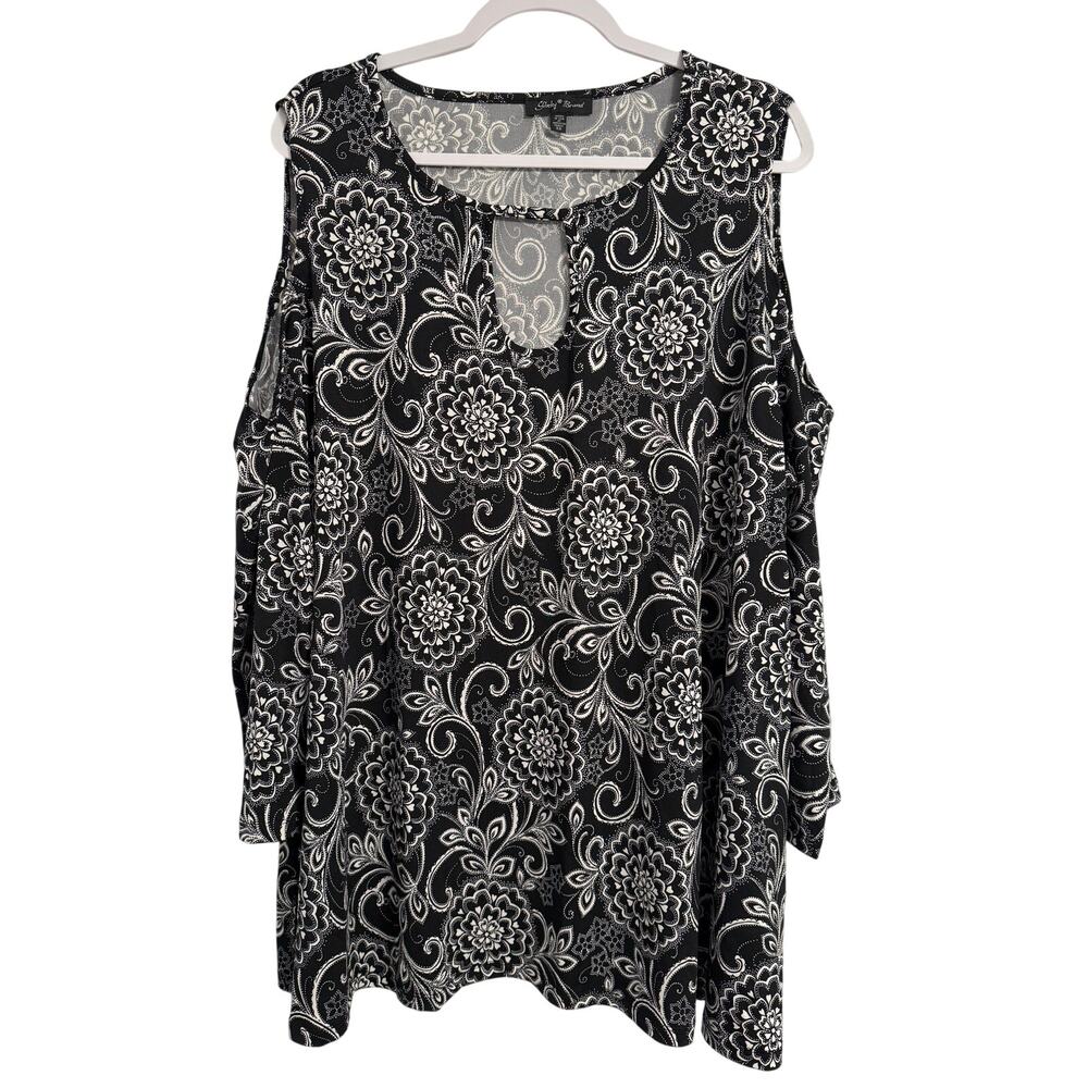 Slinky Brand NWOT Cold Shoulder Cut Out Tunic‎ Blouse Women's 3X Whimsigoth Boho